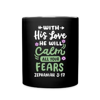 Christlicher Bibelvers - Tasse einfarbig - Schwarz - Vorne