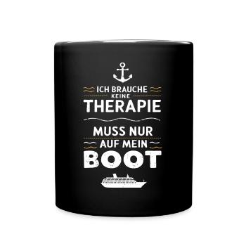 Ich Muss Nur Auf Mein Boot für einen - Tasse einfarbig - Schwarz - Vorne