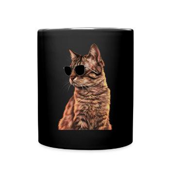 Sonnenbrillen für American Wirehair Geschenk - Tasse einfarbig - Schwarz - Vorne