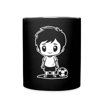 Dessin de garçon de football - Mug uni - noir - Devant