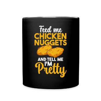 Chicken Nugget Liebhaber Chicken Nuggets - Tasse einfarbig - Schwarz - Vorne