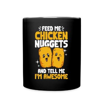 Chicken Nugget Liebhaber Chicken Nuggets - Tasse einfarbig - Schwarz - Vorne