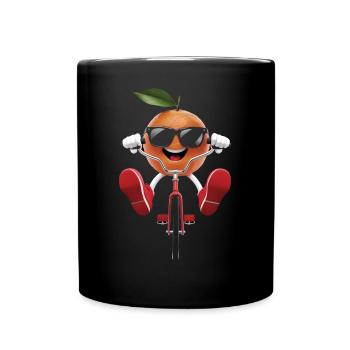 Mandarin Radfahren auf dem Fahrrad Geschenk - Tasse einfarbig - Schwarz - Vorne