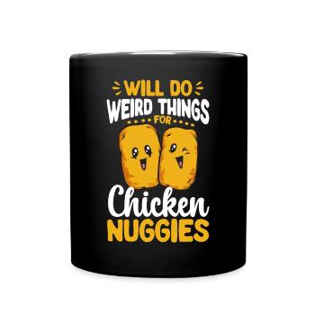 Chicken Nugget Liebhaber Chicken Nuggets - Tasse einfarbig - Schwarz - Vorne
