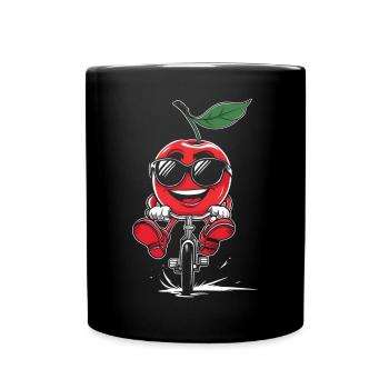Kirschen Radfahren Auf Dem Fahrrad Geschenk - Tasse einfarbig - Schwarz - Vorne