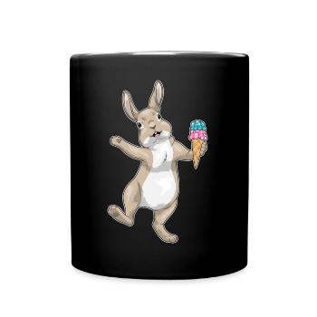 Hase Waffeleis - Tasse einfarbig - Schwarz - Vorne