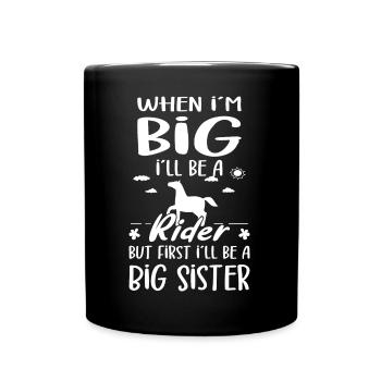 Je serai une grande sœur cavalière Nouvelles grandes sœurs - Mug uni - noir - Devant