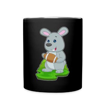 Rabbit American Football Sports - Full Colour Mug - black - Front