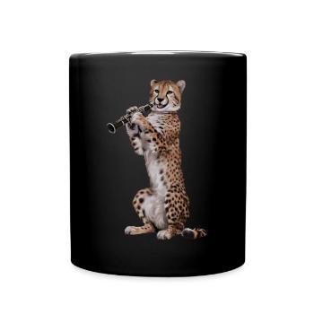 Gepard Klarinette - Tasse einfarbig - Schwarz - Vorne