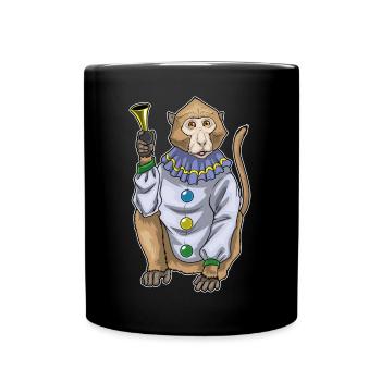 Affe Clown Clown-Hupe - Tasse einfarbig - Schwarz - Vorne