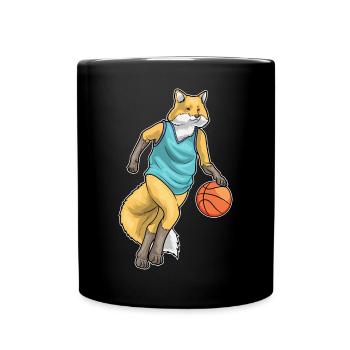 Fox Basketball Player Basketball - Full Colour Mug - black - Front
