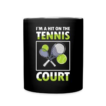 On The Tennis Court - Tasse einfarbig - Schwarz - Vorne