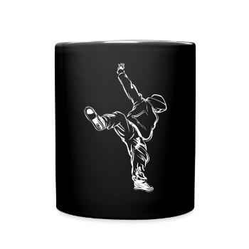 Breakdancer Skizze - Tasse einfarbig - Schwarz - Vorne