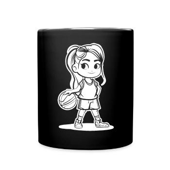 Basketballerin - Tasse einfarbig - Schwarz - Vorne