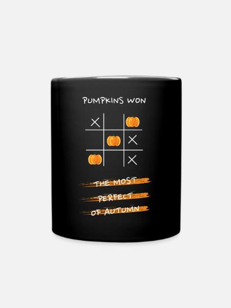 Kürbis Tic Tac Toe Design - Tasse einfarbig - Schwarz