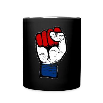 Holland flag fist used - Full Colour Mug - black - Front