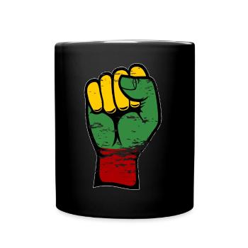 Lithuania flag fist used - Full Colour Mug - black - Front