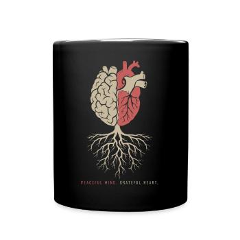 paisible Cœur reconnaissant Yoga Méditation - Mug uni - noir - Devant