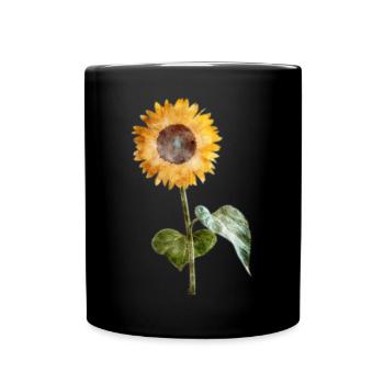 Tournesol - Aquarelle - Mug uni - noir - Devant