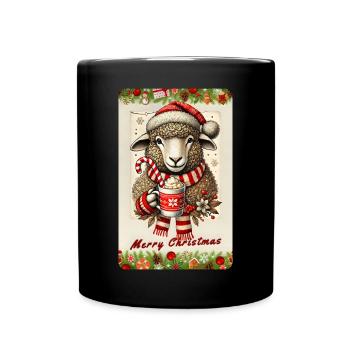 Mouton de Noël au chocolat chaud - Mug uni - noir - Devant
