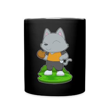 Cat Baseball Gant de baseball - Mug uni - noir - Devant
