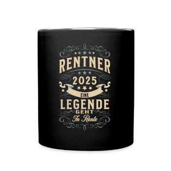 Rentner 2025 - Tasse einfarbig - Schwarz - Vorne