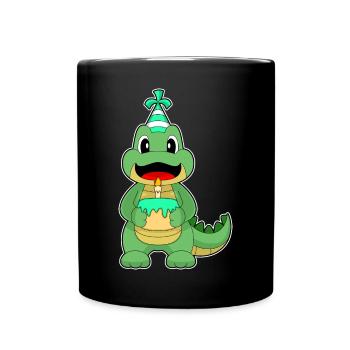 Gâteau d’anniversaire crocodile - Mug uni - noir - Devant