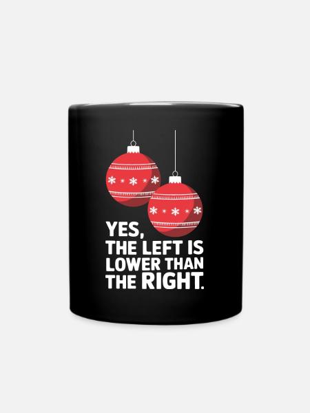 Funny Christmas Ornament Humor - Full Colour Mug - black