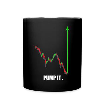 pump it, crypto, stocks, gym, fitness, trading - Full Colour Mug - black - Front