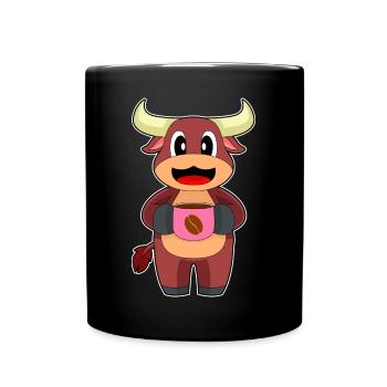 Stier Kaffee Tasse - Tasse einfarbig - Schwarz - Vorne