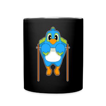 Papagei Bodybuilder Klimmzüge Bodybuilding - Tasse einfarbig - Schwarz - Vorne