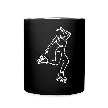 Roller Skater Drawing - Full Colour Mug - black - Front