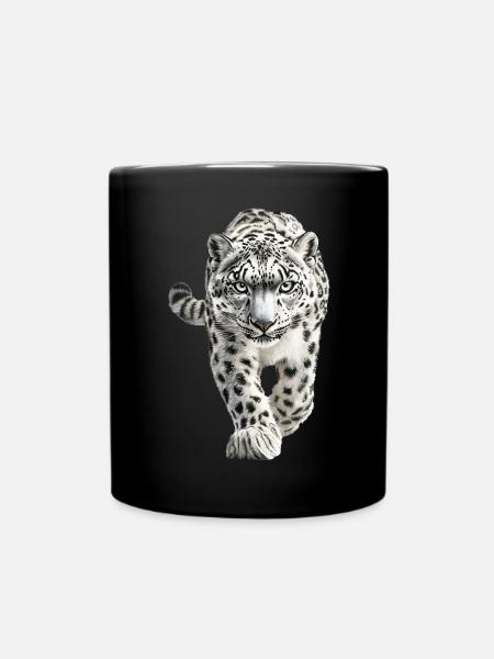 Schneeleopard - Tasse einfarbig - Schwarz
