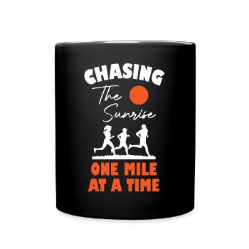 Courir à la poursuite du lever du soleil - Mug uni - noir - Devant
