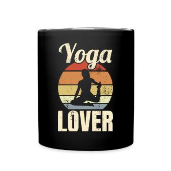 Yoga Lovers Vintage Look - Full Colour Mug - black - Front