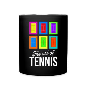 The Art of Tennis Court Pop Art Shirt - Full Colour Mug - black - Front