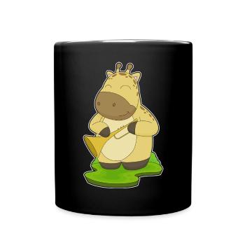 Giraffe Musiker Trompete Musik - Tasse einfarbig - Schwarz - Vorne