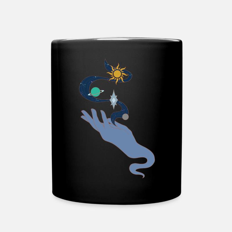 Universe in hand colour - Tasse einfarbig - Schwarz
