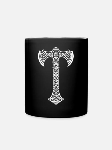 Mjöllnir Viking symbol - Full Colour Mug - black