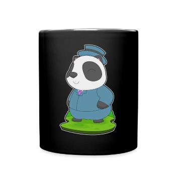 Panda Bräutigam Anzug Hochzeit - Tasse einfarbig - Schwarz - Vorne