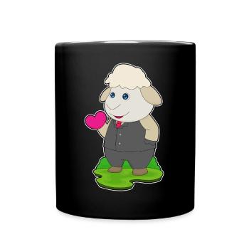 Schaf Bräutigam Anzug Hochzeit - Tasse einfarbig - Schwarz - Vorne