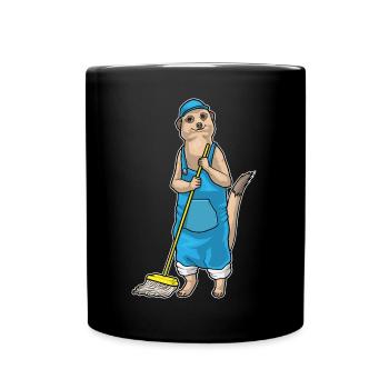 Meerkat Cleaner Mop Mop - Full Colour Mug - black - Front