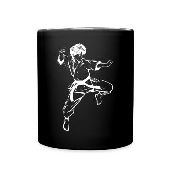 Karate Boy Sketch - Full Colour Mug - black - Front