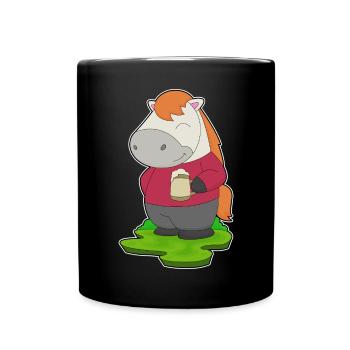 Bière de cheval - Mug uni - noir - Devant