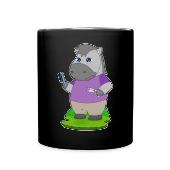 Cheval coiffeur Ciseaux Peigne - Mug uni - noir - Devant