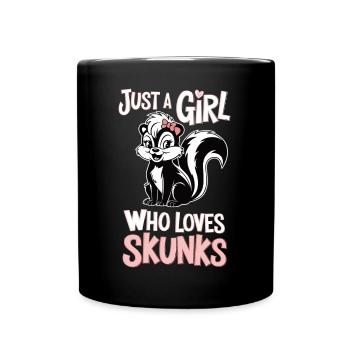 Just a Girl – Skunk Fan - Full Colour Mug - black - Front