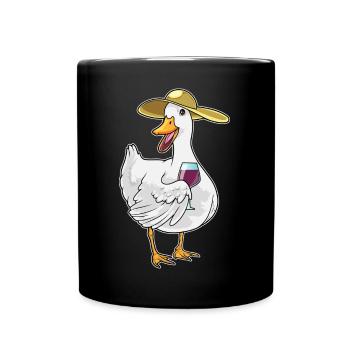 Duck red wine - Full Colour Mug - black - Front