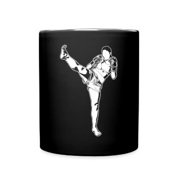 Kickboxerin - Tasse einfarbig - Schwarz - Vorne