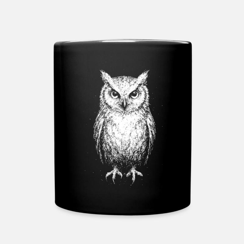 Eule - Tasse einfarbig - Schwarz
