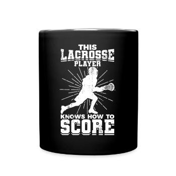 Lacrosse Junge - Tasse einfarbig - Schwarz - Vorne